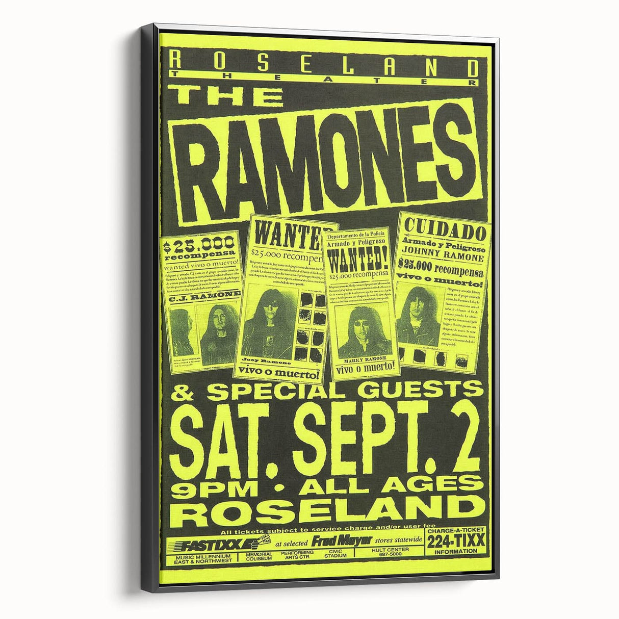 Retro Ramones Concert Poster | Vintage Punk Rock Wall Art