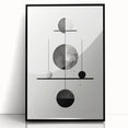 Framed abstract minimalist wall art in black acrylic, showcasing a sleek design perfect for modern decor, enhancing any contemporary space with style.