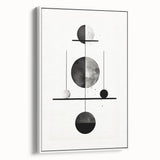 Framed minimalist abstract wall art featuring soft white and beige tones, displayed from a side view, ideal for modern home decor and art enthusiasts.