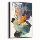 Abstract Art Prints – Flowing Modern Swirl in Orange and Mint Green