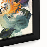 Abstract Art Prints – Flowing Modern Swirl in Orange and Mint Green