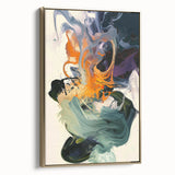 Abstract Art Prints – Flowing Modern Swirl in Orange and Mint Green