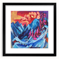Vibrant Expressionist Winter Scene – Abstract Mountain Wall Art