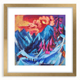 Vibrant Expressionist Winter Scene – Abstract Mountain Wall Art