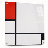 Minimalist Modern Wall Art – Abstract Geometric Red and Black Composition