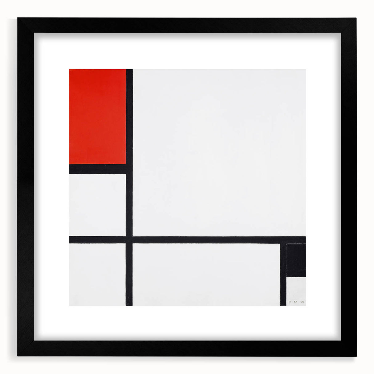 Minimalist Modern Wall Art – Abstract Geometric Red and Black Composition