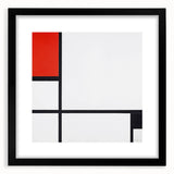 Minimalist Modern Wall Art – Abstract Geometric Red and Black Composition