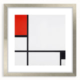 Minimalist Modern Wall Art – Abstract Geometric Red and Black Composition