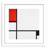 Minimalist Modern Wall Art – Abstract Geometric Red and Black Composition