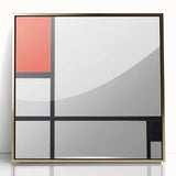Minimalist Modern Wall Art – Abstract Geometric Red and Black Composition