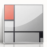 Minimalist Modern Wall Art – Abstract Geometric Red and Black Composition