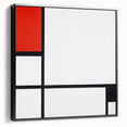 Minimalist Modern Wall Art – Abstract Geometric Red and Black Composition