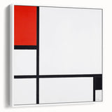 Minimalist Modern Wall Art – Abstract Geometric Red and Black Composition