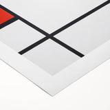 Minimalist Modern Wall Art – Abstract Geometric Red and Black Composition