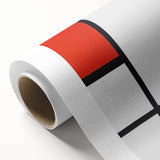 Minimalist Modern Wall Art – Abstract Geometric Red and Black Composition