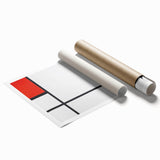 Minimalist Modern Wall Art – Abstract Geometric Red and Black Composition