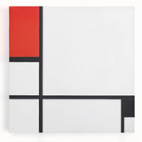 Minimalist Modern Wall Art – Abstract Geometric Red and Black Composition