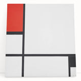 Minimalist Modern Wall Art – Abstract Geometric Red and Black Composition