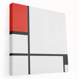 Minimalist Modern Wall Art – Abstract Geometric Red and Black Composition