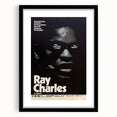 Ray Charles 1969 Concert Poster | Vintage Black & White Wall Art