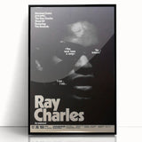 Ray Charles 1969 Concert Poster | Vintage Black & White Wall Art