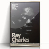 Ray Charles 1969 Concert Poster | Vintage Black & White Wall Art
