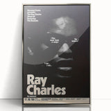 Ray Charles 1969 Concert Poster | Vintage Black & White Wall Art