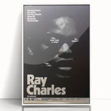 Ray Charles 1969 Concert Poster | Vintage Black & White Wall Art