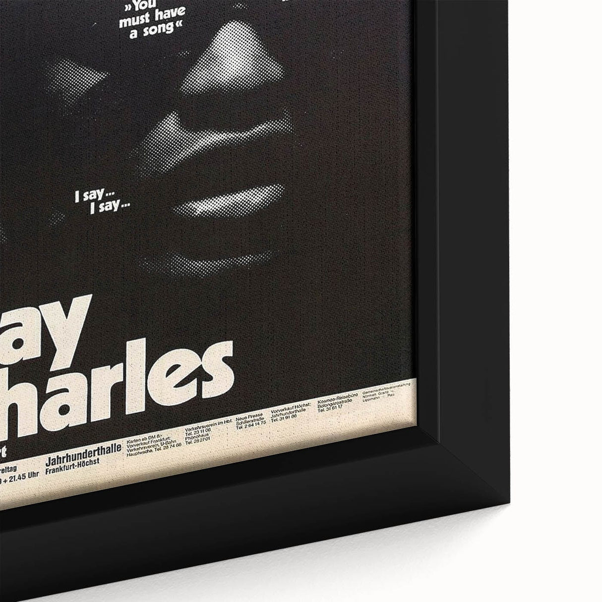 Ray Charles 1969 Concert Poster | Vintage Black & White Wall Art