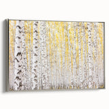 Serene Birch Forest Wall Art – Nature Canvas for Living Room