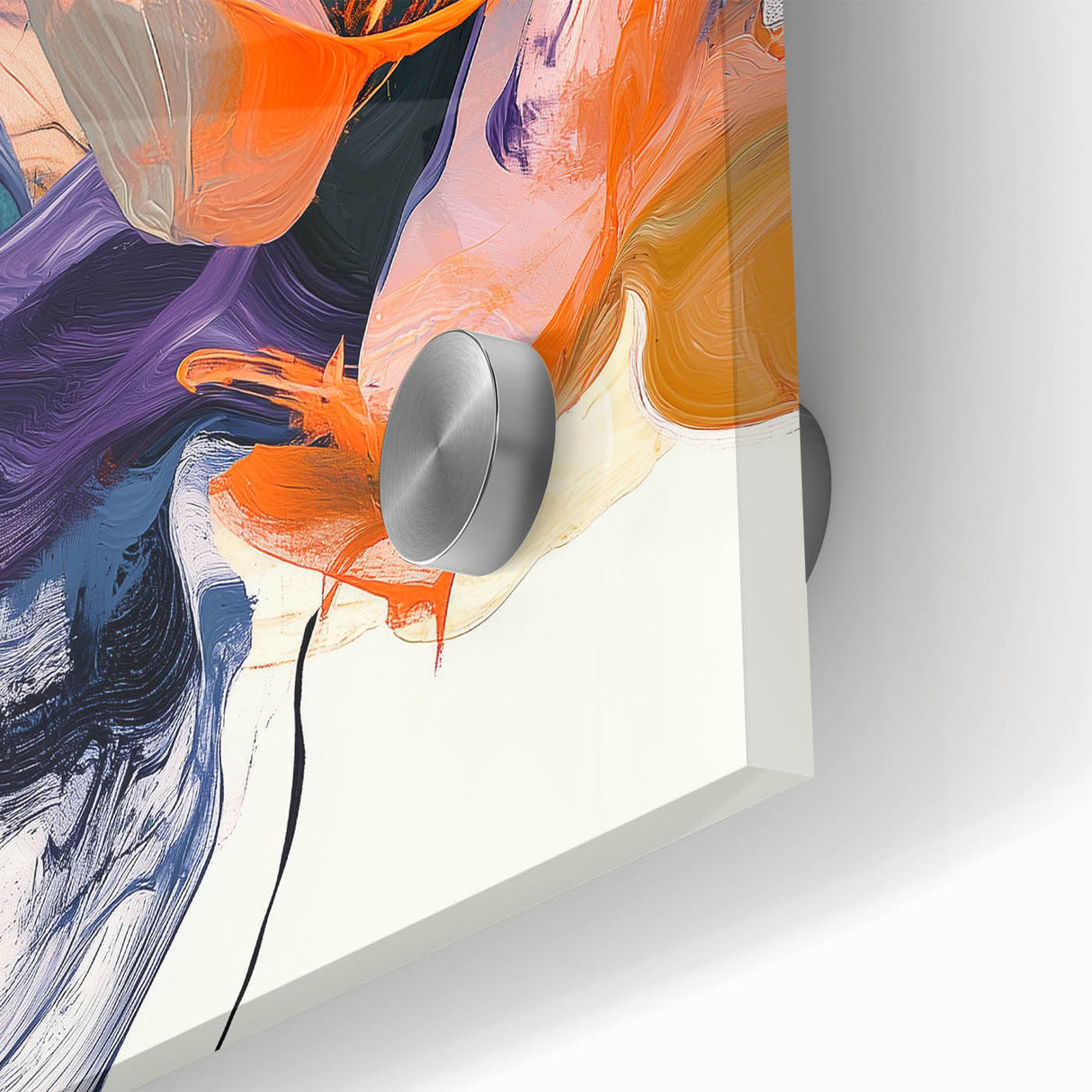 Modern Abstract Wall Art – Bold Vertical Flow in Orange and Green