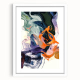 Modern Abstract Wall Art – Bold Vertical Flow in Orange and Green
