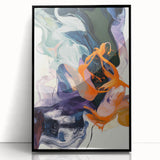Modern Abstract Wall Art – Bold Vertical Flow in Orange and Green