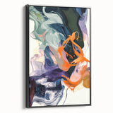 Modern Abstract Wall Art – Bold Vertical Flow in Orange and Green