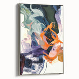 Modern Abstract Wall Art – Bold Vertical Flow in Orange and Green