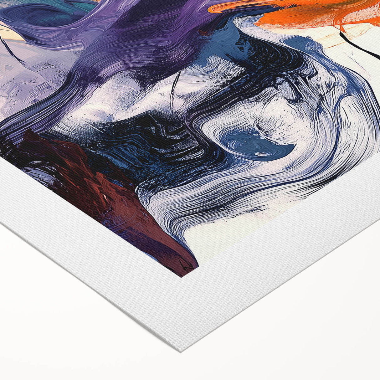 Modern Abstract Wall Art – Bold Vertical Flow in Orange and Green