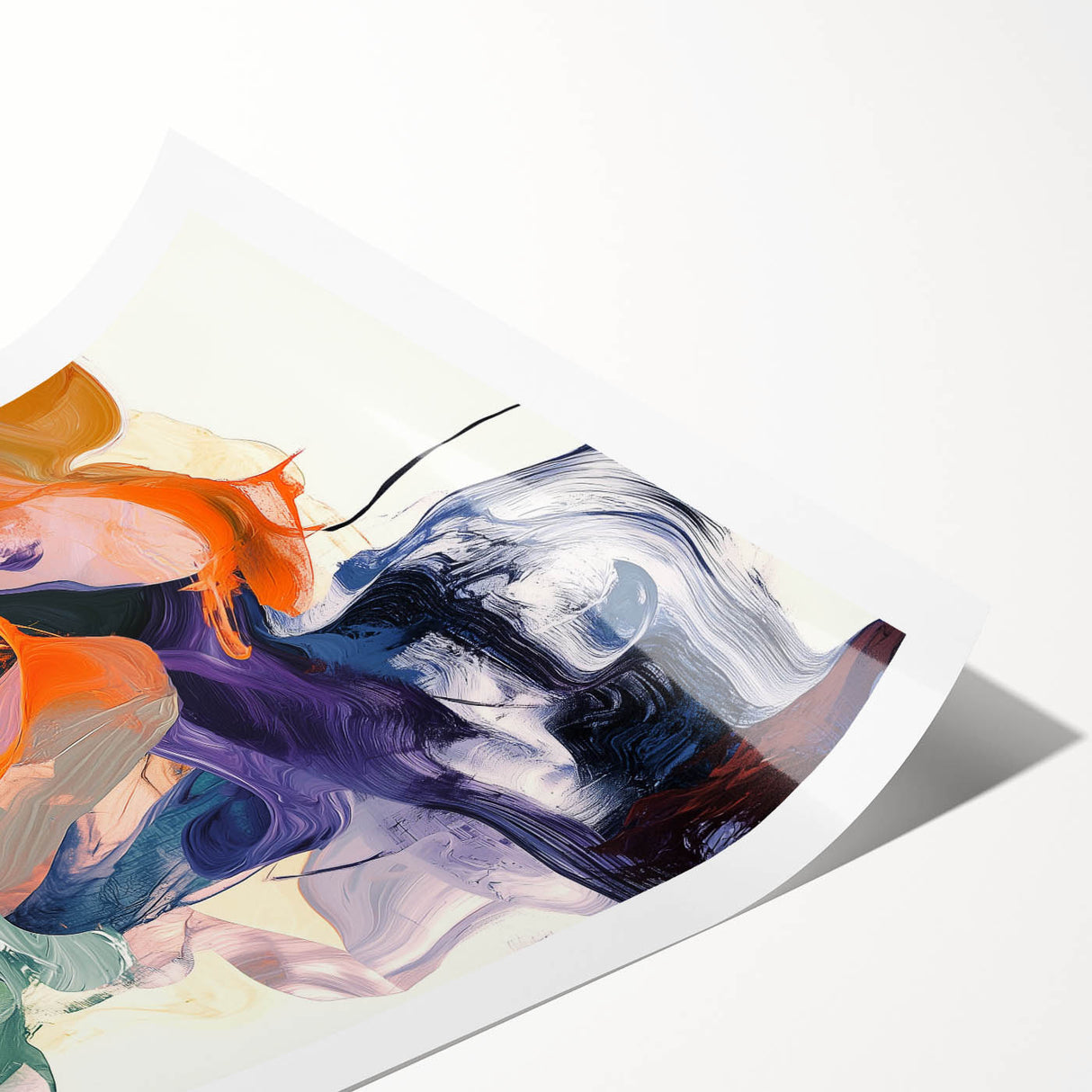 Modern Abstract Wall Art – Bold Vertical Flow in Orange and Green
