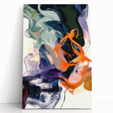 Modern Abstract Wall Art – Bold Vertical Flow in Orange and Green