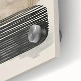 Close-up of an abstract minimalist wall art piece, showcasing vibrant colors and smooth acrylic glass texture, ideal for modern home decor.