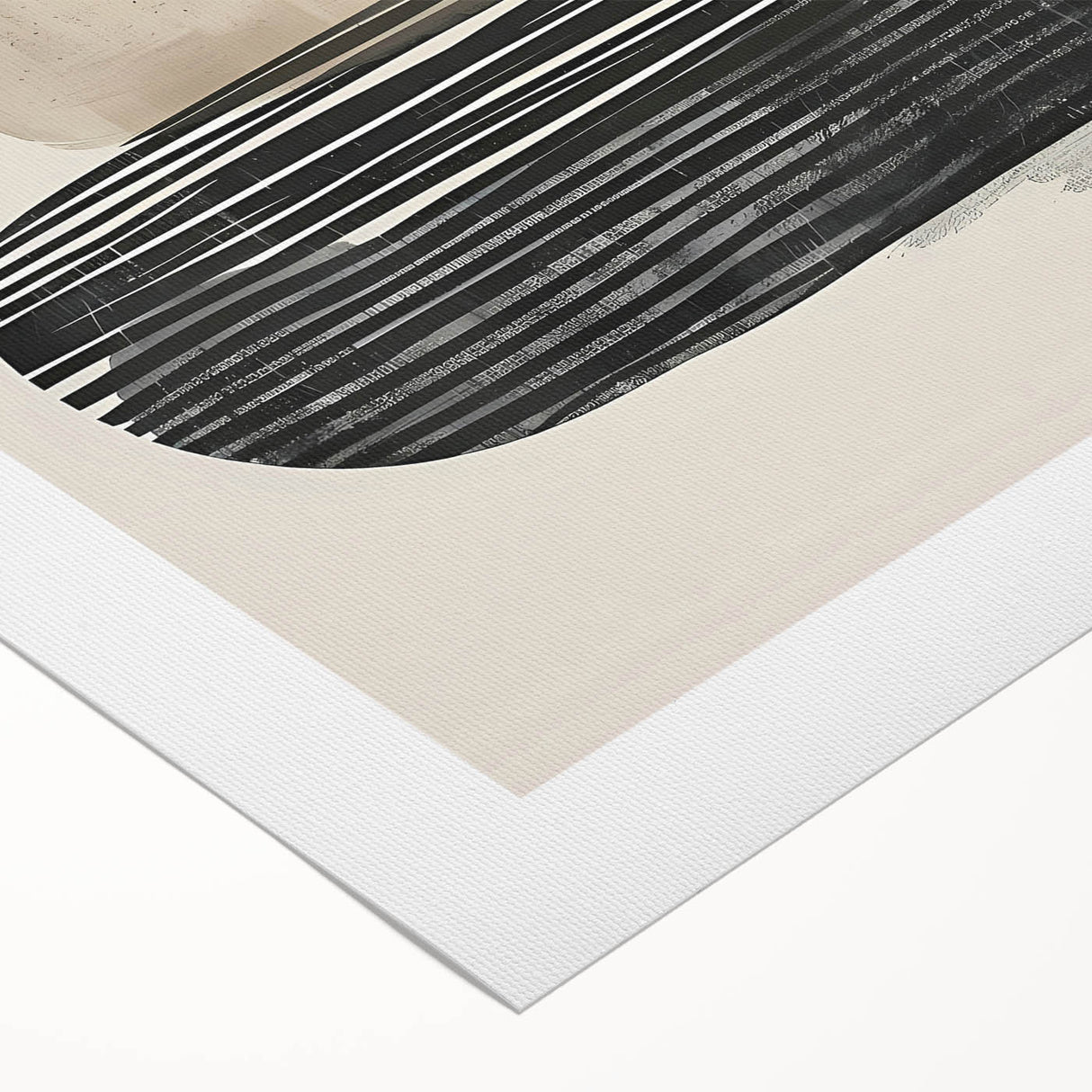 Abstract minimalist wall art on rolled canvas, showcasing soft pastel colors and geometric shapes, ideal for modern home decor. Packaged securely for delivery.