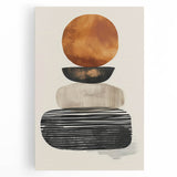 Abstract minimalist wall art canvas featuring soft pastel colors, geometric shapes, and a modern design, perfect for contemporary home decor.