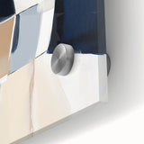 Contemporary Abstract Canvas – Beige and Navy Geometric Wall Art