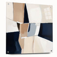 Contemporary Abstract Canvas – Beige and Navy Geometric Wall Art