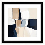 Contemporary Abstract Canvas – Beige and Navy Geometric Wall Art