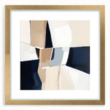Contemporary Abstract Canvas – Beige and Navy Geometric Wall Art