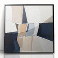 Contemporary Abstract Canvas – Beige and Navy Geometric Wall Art