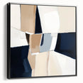 Contemporary Abstract Canvas – Beige and Navy Geometric Wall Art