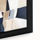 Contemporary Abstract Canvas – Beige and Navy Geometric Wall Art