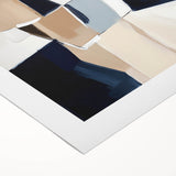 Contemporary Abstract Canvas – Beige and Navy Geometric Wall Art