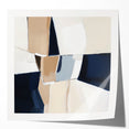 Contemporary Abstract Canvas – Beige and Navy Geometric Wall Art